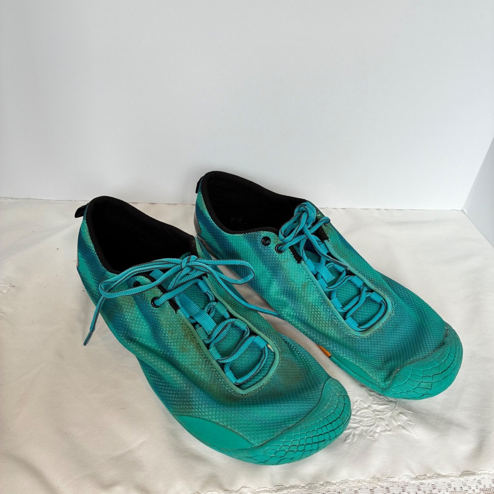 Tesla BareTrek Trail Running Shoes 13 Teal Minimalist Zero Drop Barefoot Fitness